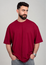Men’s Oversized Tee – Burgundy