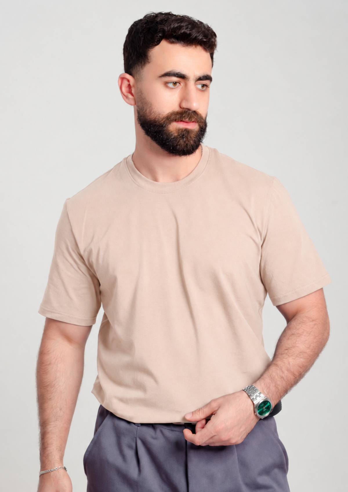 Men’s Regular Tee – Beige