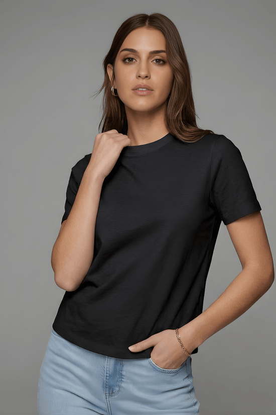 Women’s Essential Cotton Regural Fit  T-Shirt – Black