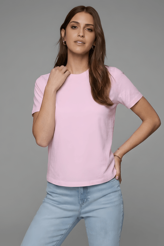 Women’s Essential Cotton Regural Fit T-Shirt – Soft Pink