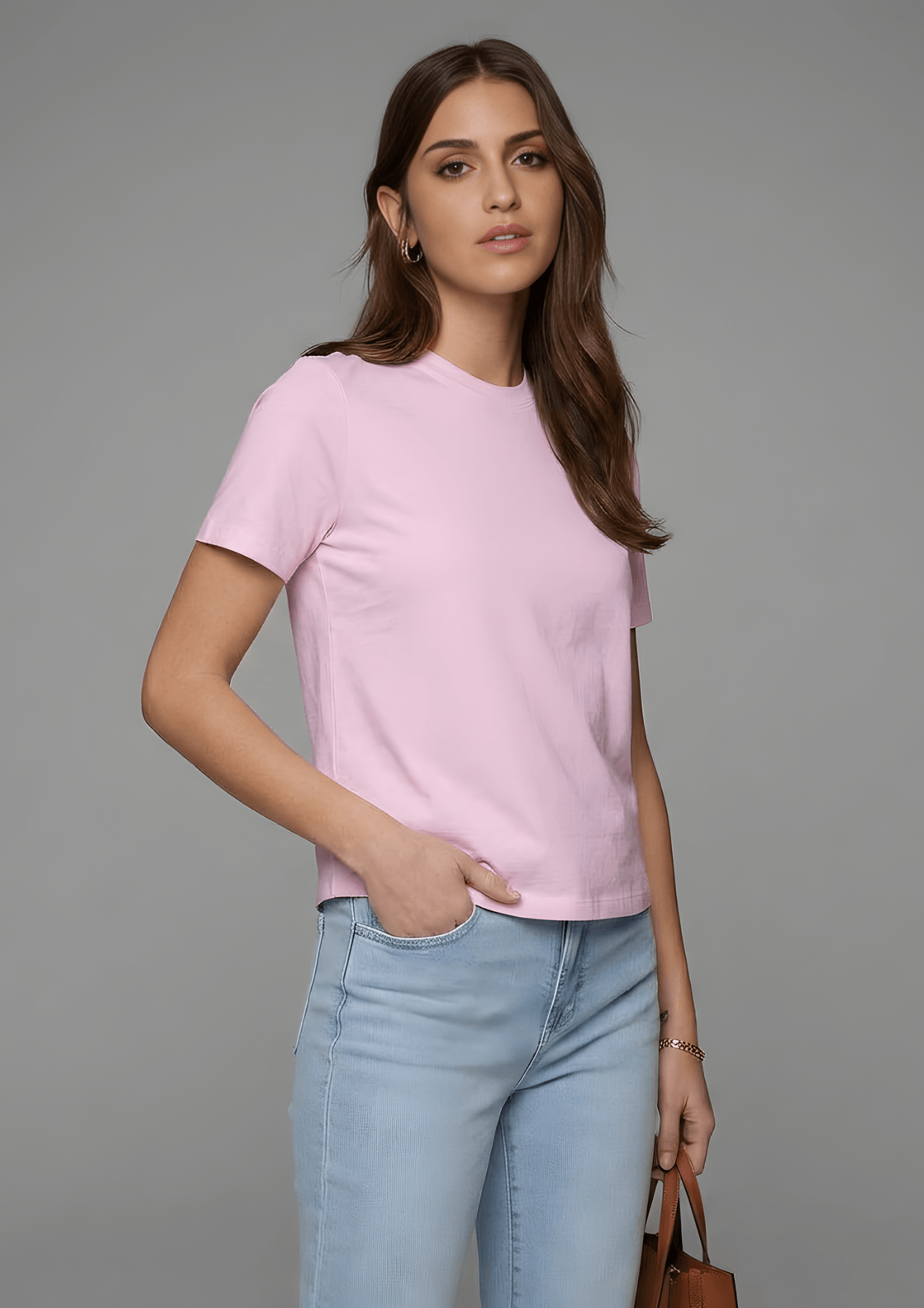 Women’s Essential Cotton Regural Fit T-Shirt – Soft Pink