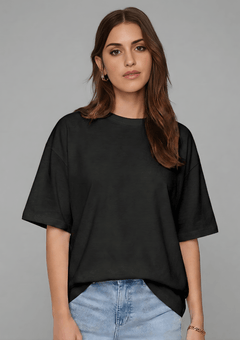 Women’s Oversized Cotton  Essential T-Shirt – Black