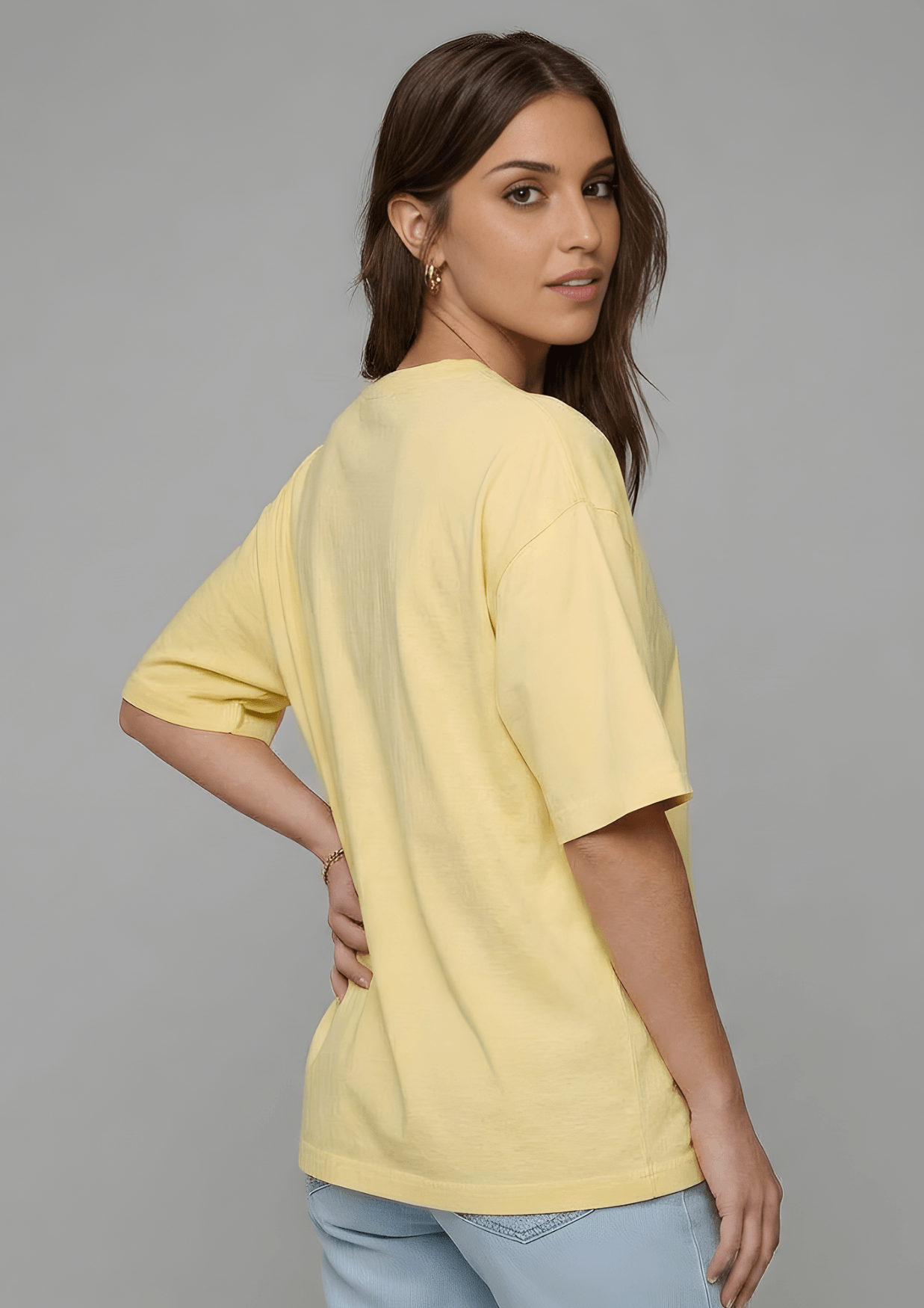 Women’s Oversized Cotton Essential T-Shirt – Soft Yellow