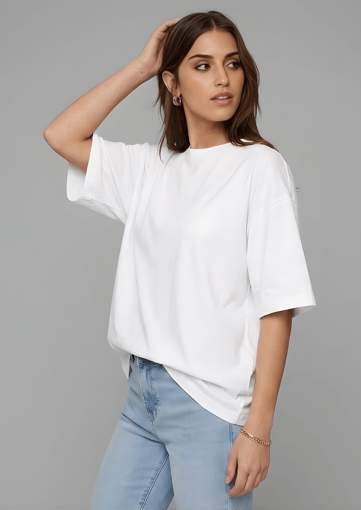 Women’s Oversized Cotton Essential T-Shirt – White
