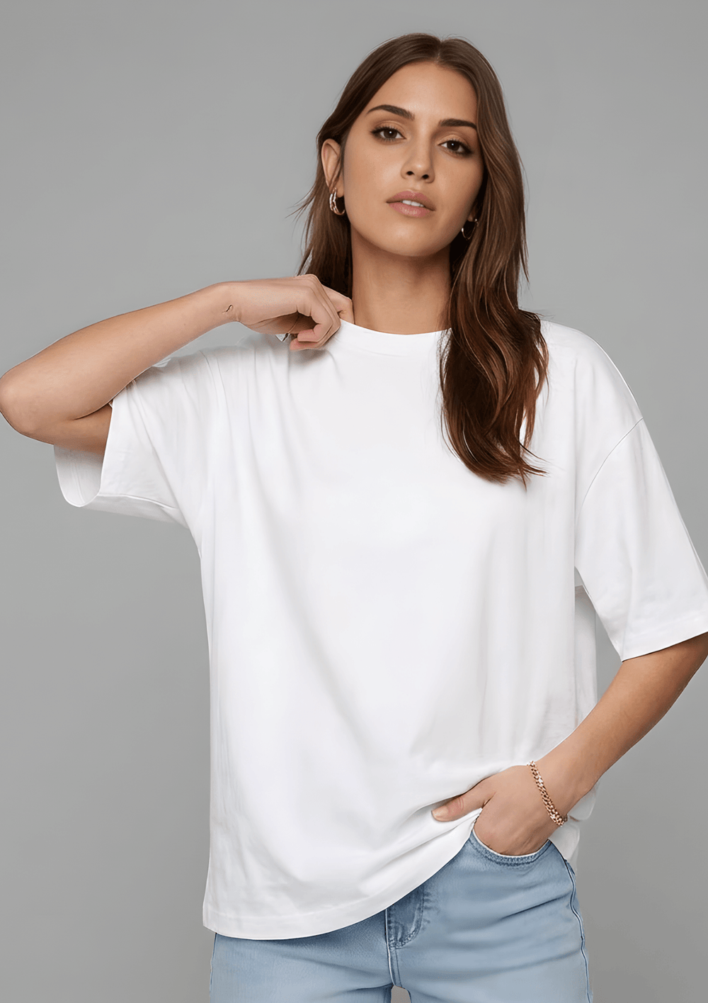 Women’s Oversized Cotton Essential T-Shirt – White