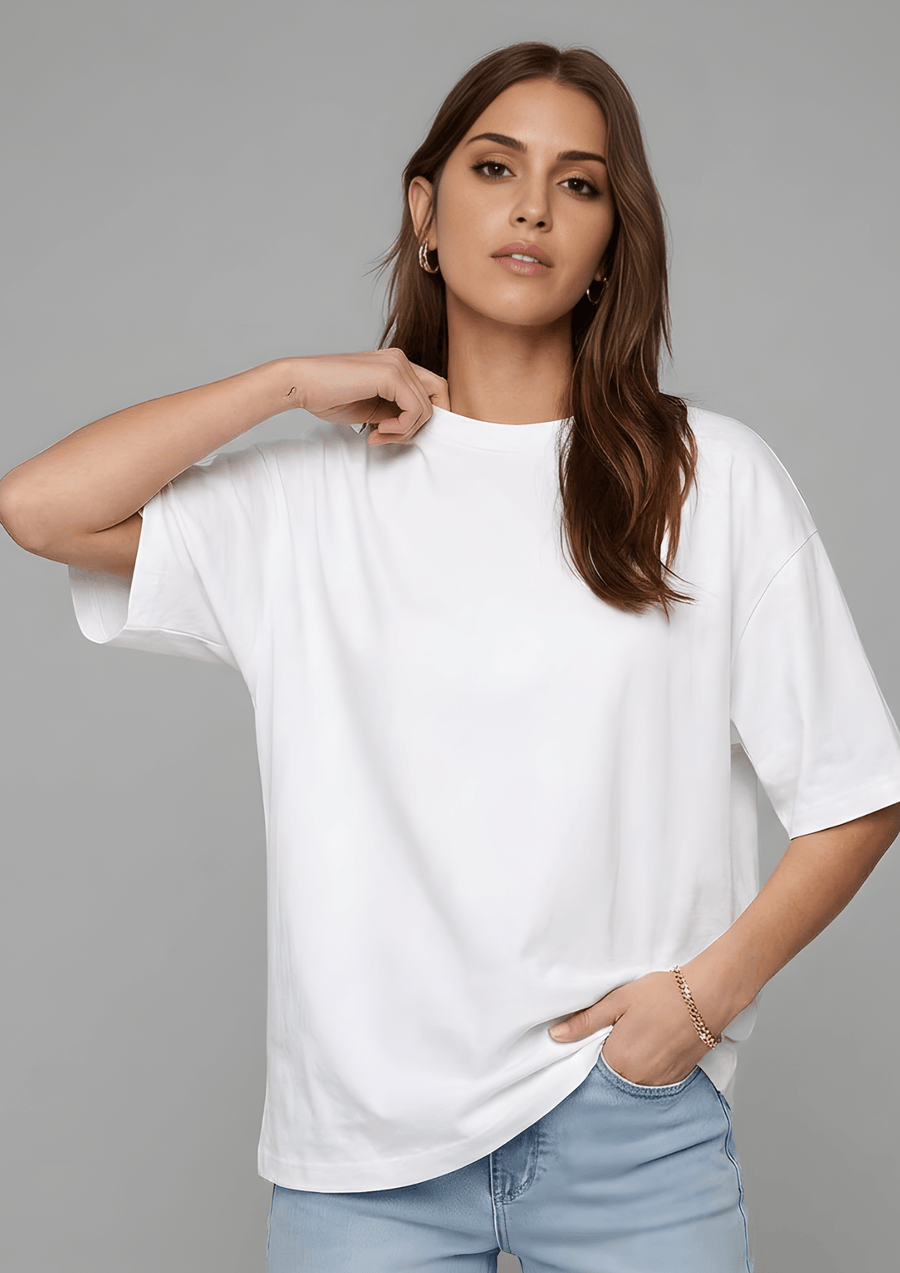 Women’s Oversized Cotton Essential T-Shirt – White