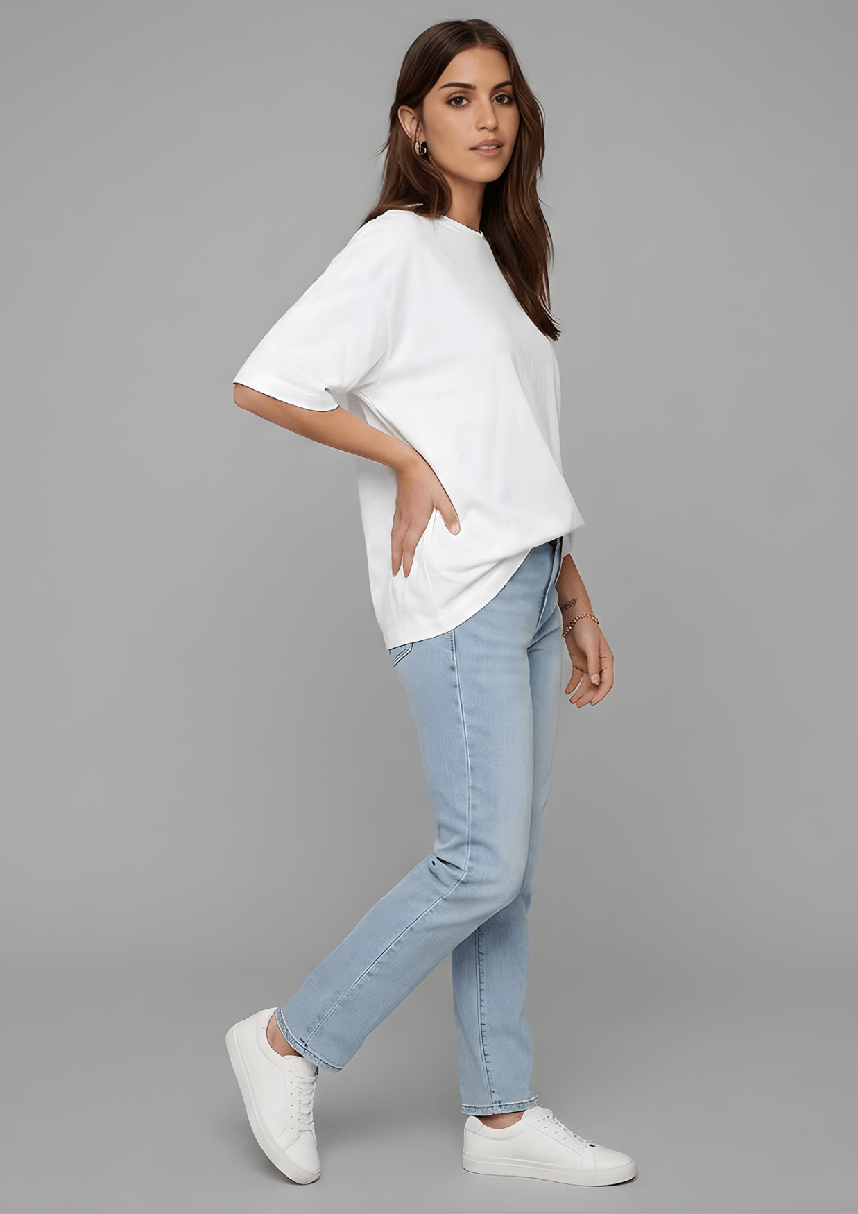 Women’s Oversized Cotton Essential T-Shirt – White